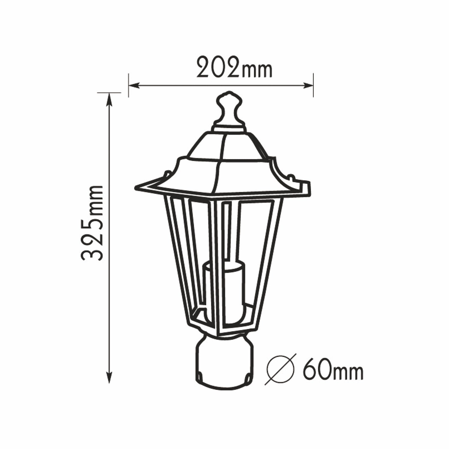 ΚΕΦΑΛΗ ΓΙΑ ΚΟΛΩΝΑΚΙ Φ60 ΦΑΝΑΡΑΚΙ ΜΑΥΡΟ  RAL C0026 - ledmania.gr