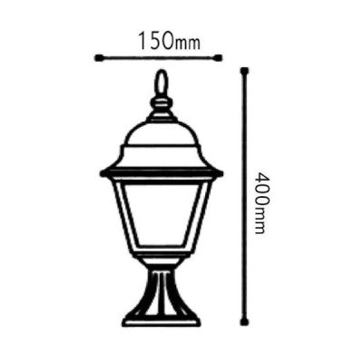 ΦΑΝΑΡΙ ΚΟΛΩΝΑΣ ΧΡΥΣΟ ΜΑΥΡΟ ΙΡ44 Ε27 60W - ledmania.gr