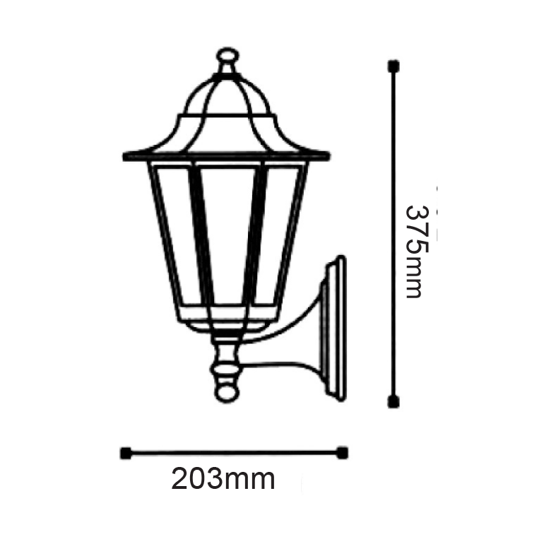 ΦΑΝΑΡΙ ΤΟΙΧΟΥ ΧΡΥΣΟ ΜΑΥΡΟ ΙΡ44 Ε27 60W ΠΑΝΩ - ledmania.gr