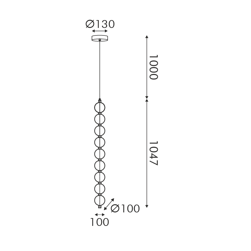 ΚΡΕΜΑΣΤΟ Φ/Σ  LED 14W 1050LM 3000K IP20 ΧΡΥΣΟ ΑΛΟΥΜΙΝΙΟ + ΑΚΡΥΛΙΚΟ - ledmania.gr