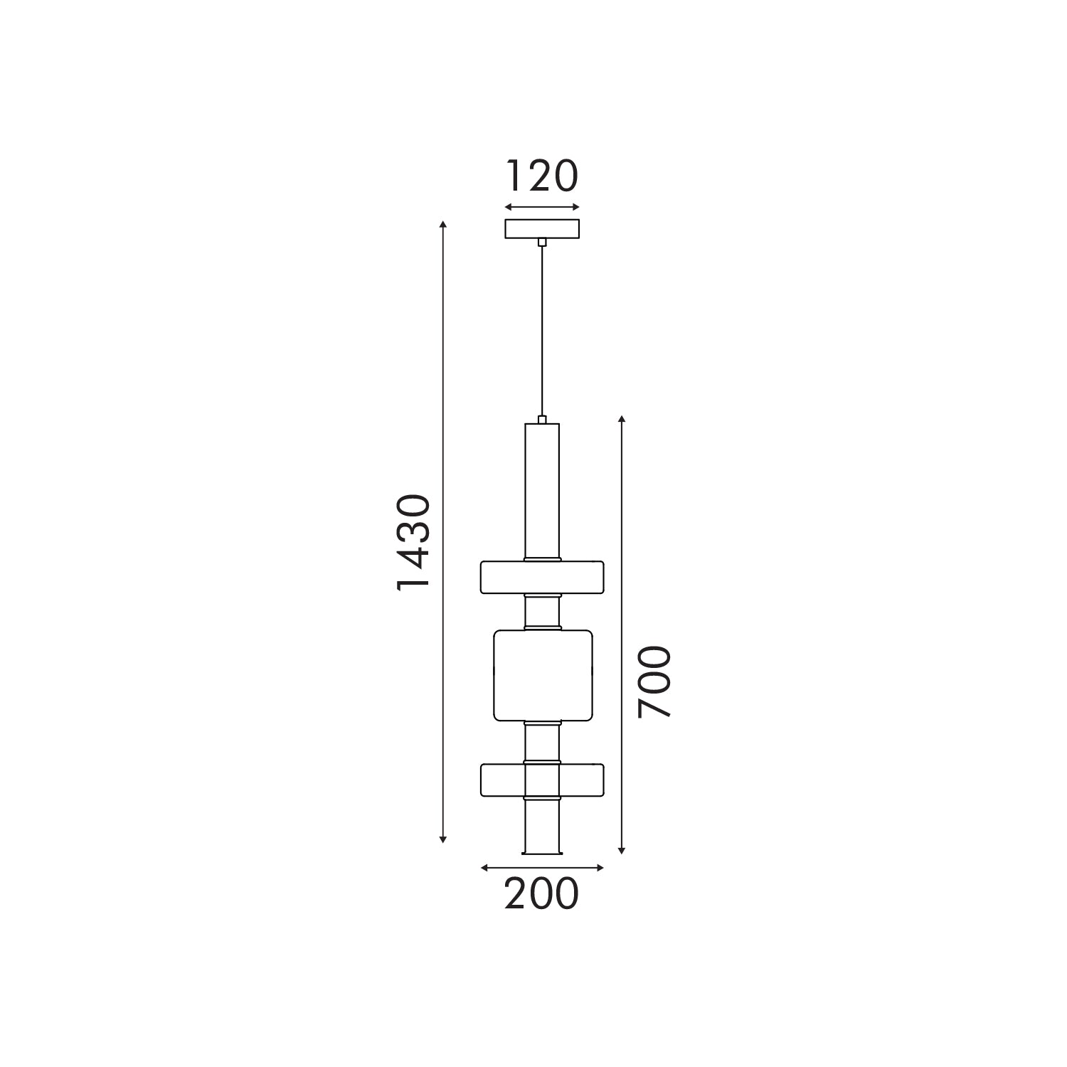 ΚΡΕΜΑΣΤΟ ΦΩΤΙΣΤΙΚΟ ACA HM250263BC ΜΑΥΡΟ ΔΙΑΦΑΝΕΣ COB 5W 3000K IP20 D20XH120CM