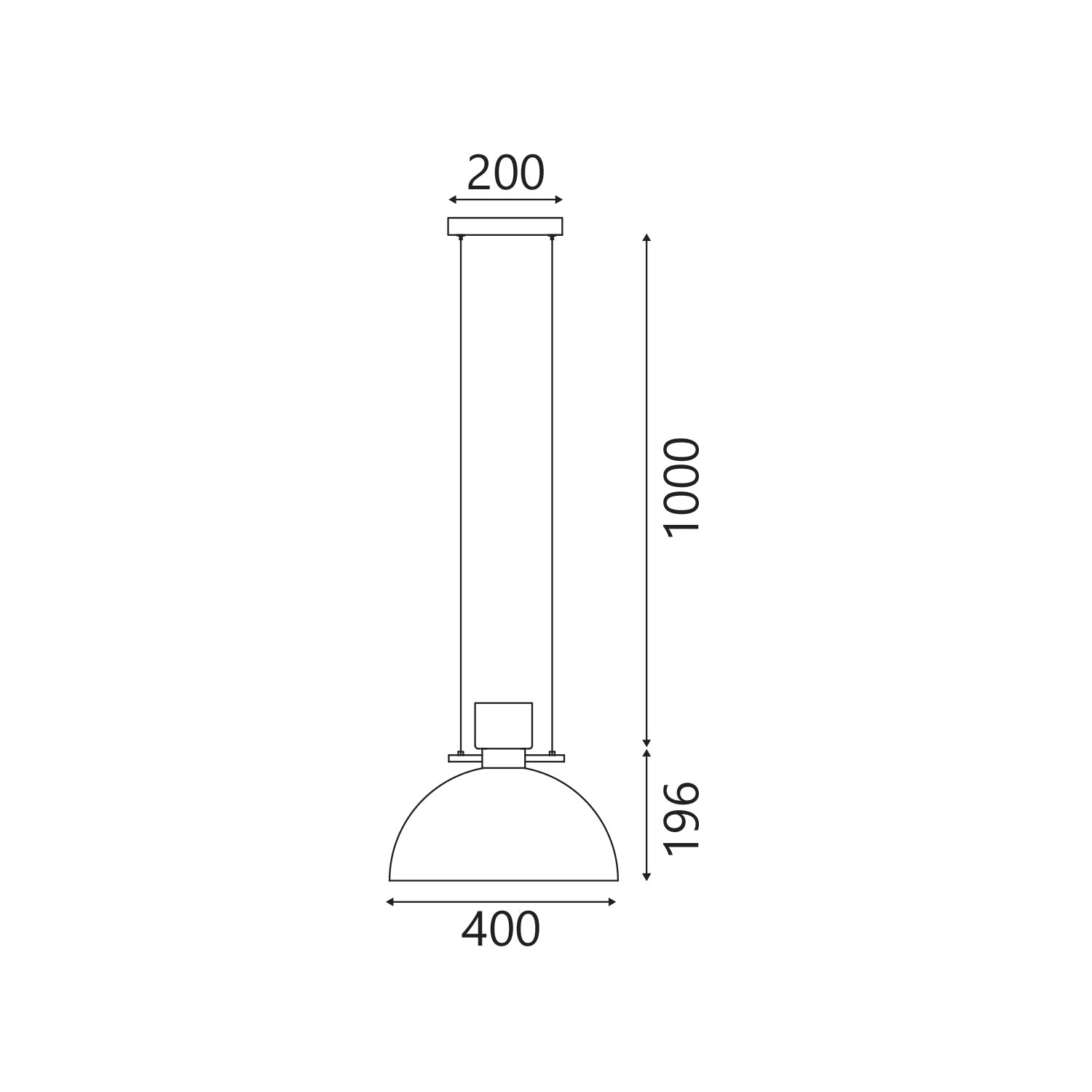 ΚΡΕΜΑΣΤΟ ΦΩΤΙΣΤΙΚΟ ACA HM250454 ΜΑΥΡΟ ΔΙΑΦΑΝΕΣ LED 10W 3000K IP20 D40XH120CM