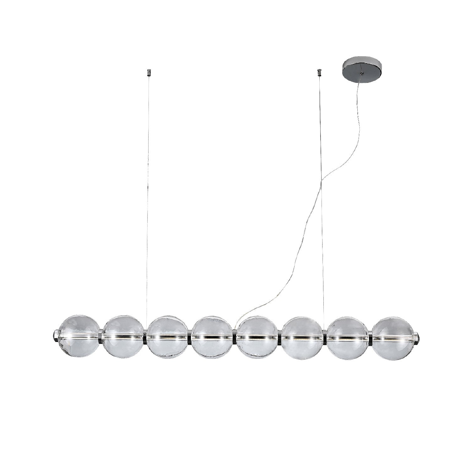 ΚΡΕΜΑΣΤΟ ΦΩΤΙΣΤΙΚΟ ACA HM2508 ΧΡΩΜΙΟ ΔΙΑΦΑΝΕΣ LED 27W 3000K IP20 L130XW15XH120CM