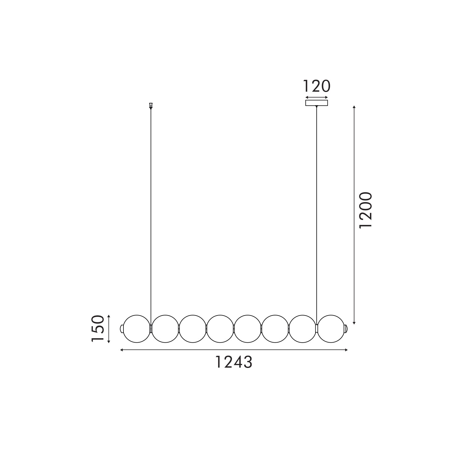 ΚΡΕΜΑΣΤΟ ΦΩΤΙΣΤΙΚΟ ACA HM2508 ΧΡΩΜΙΟ ΔΙΑΦΑΝΕΣ LED 27W 3000K IP20 L130XW15XH120CM