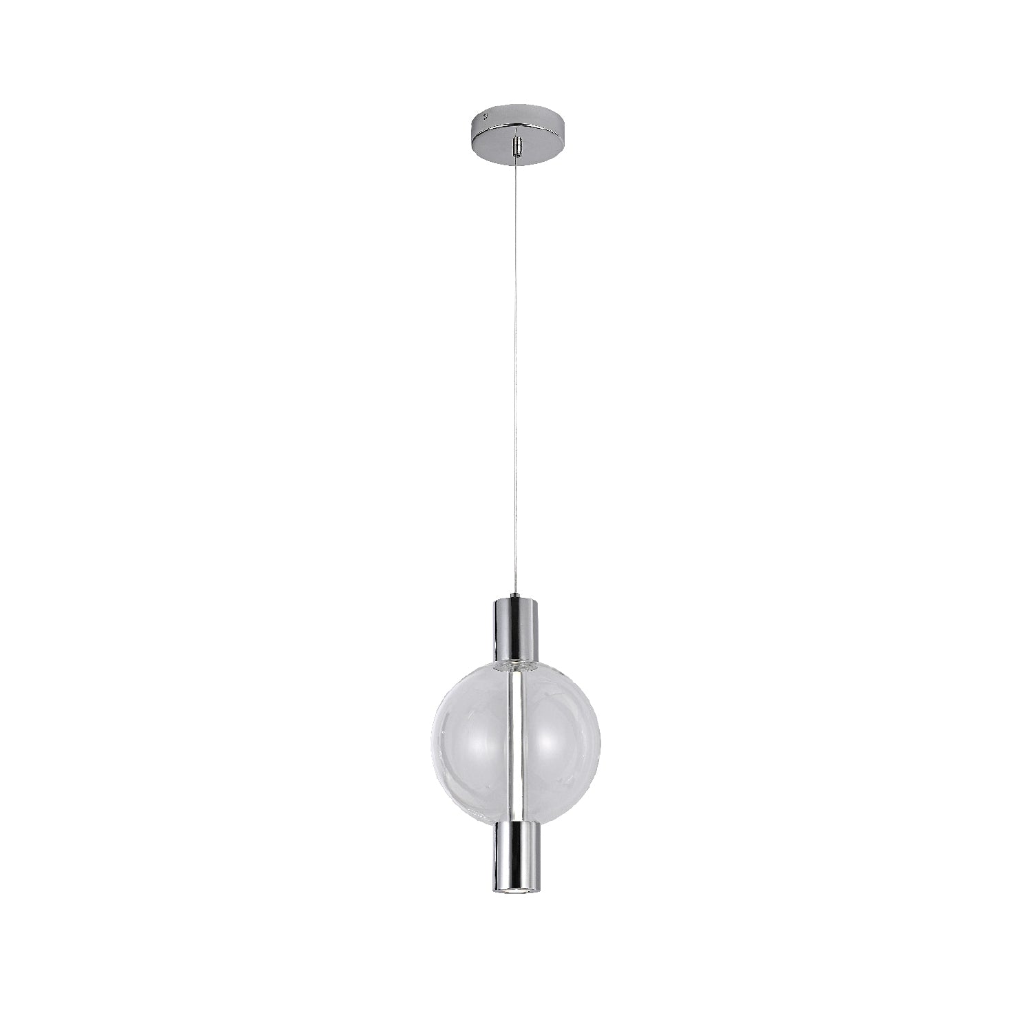 ΚΡΕΜΑΣΤΟ ΦΩΤΙΣΤΙΚΟ ACA HM25139SM ΧΡΩΜΙΟ ΔΙΑΦΑΝΕΣ LED 5W + DOWNLIGHT 5W 3000K IP20 D20XH120CM