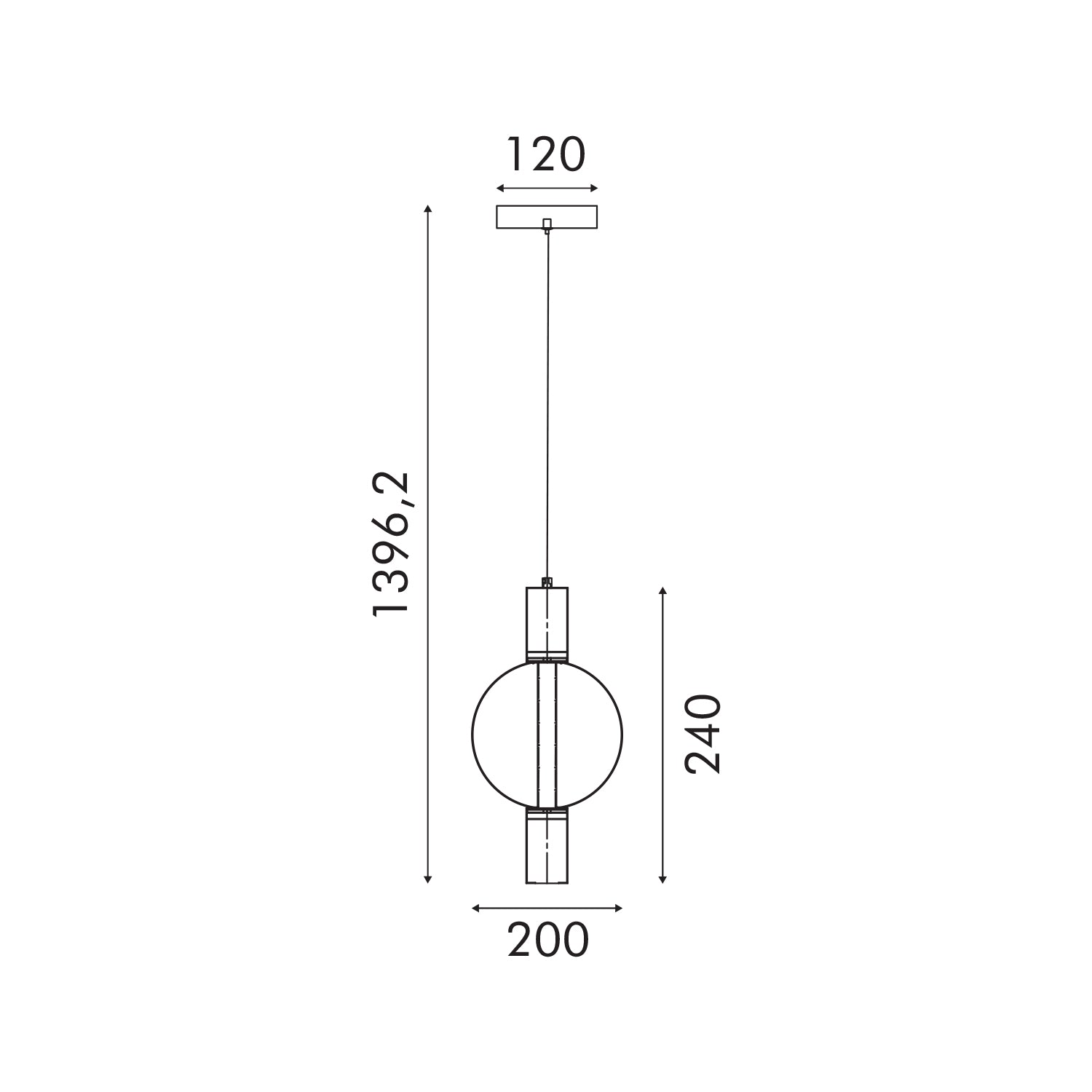 ΚΡΕΜΑΣΤΟ ΦΩΤΙΣΤΙΚΟ ACA HM25139SM ΧΡΩΜΙΟ ΔΙΑΦΑΝΕΣ LED 5W + DOWNLIGHT 5W 3000K IP20 D20XH120CM