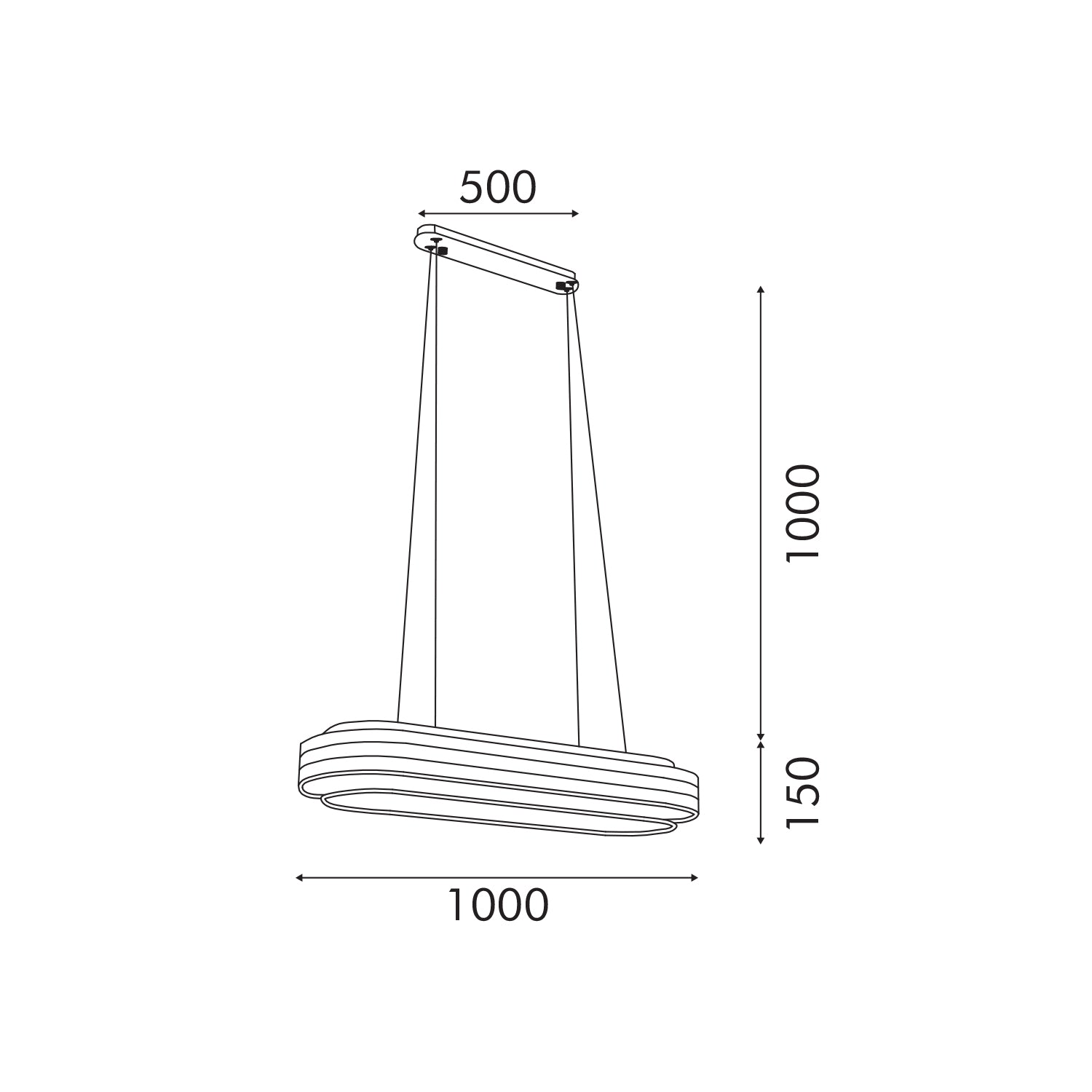 ΚΡΕΜΑΣΤΟ ΦΩΤΙΣΤΙΚΟ ACA HM251441 ΧΡΥΣΟ LED 60W 2700K-3000K-4000K IP20 L110XW36XH120CM