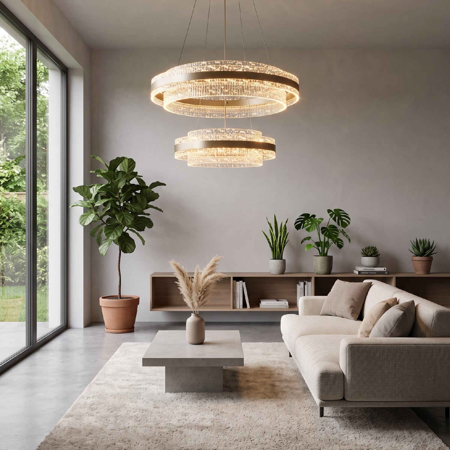 ΚΡΕΜΑΣΤΟ ΦΩΤΙΣΤΙΚΟ ACA HM25144R ΧΡΥΣΟ LED 70W 2700K-3000K-4000K IP20 D60+D40XH120CM
