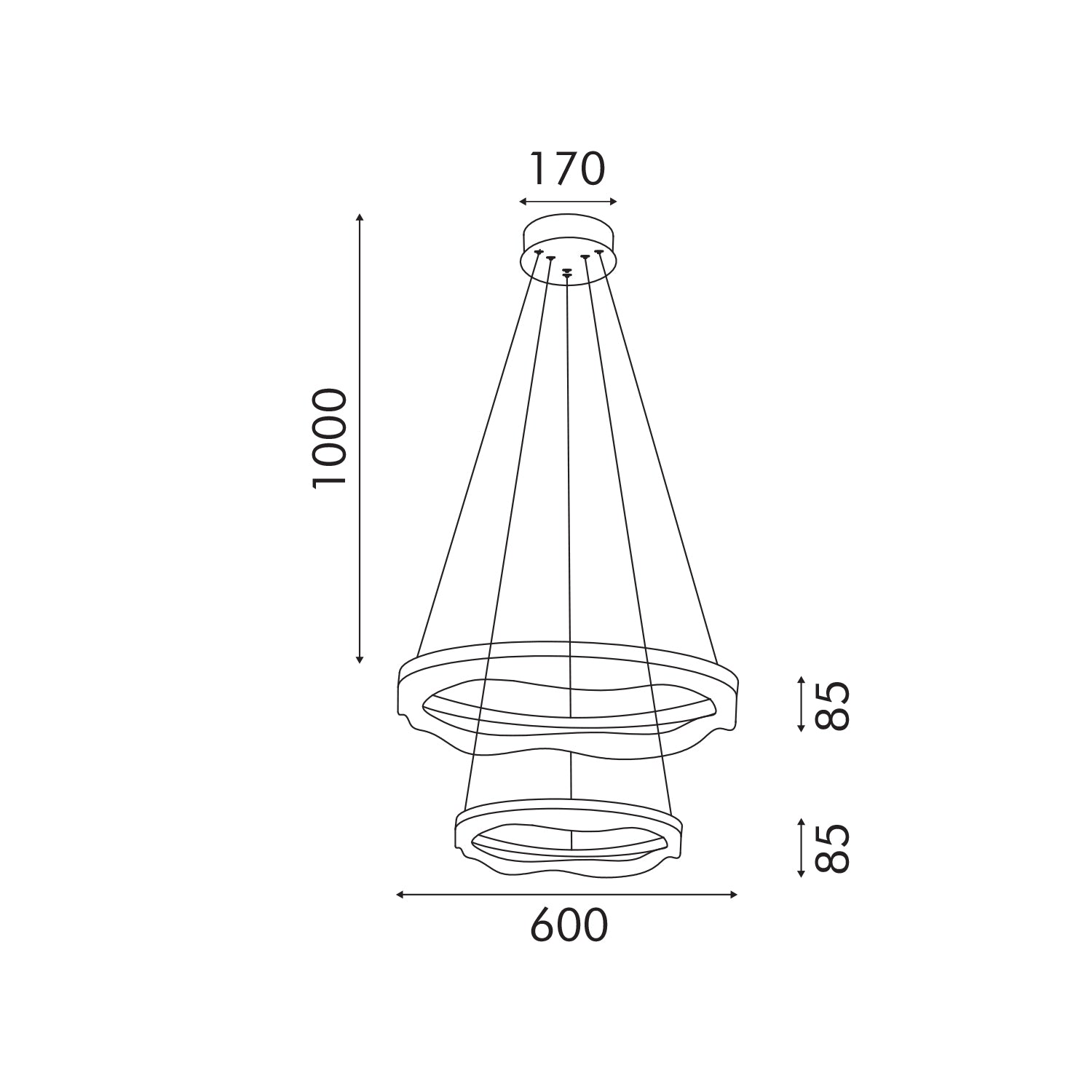 ΚΡΕΜΑΣΤΟ ΦΩΤΙΣΤΙΚΟ ACA HM25147R ΧΡΥΣΟ LED 60W 2700K-3000K-4000K IP20 D60+D40XH120CM