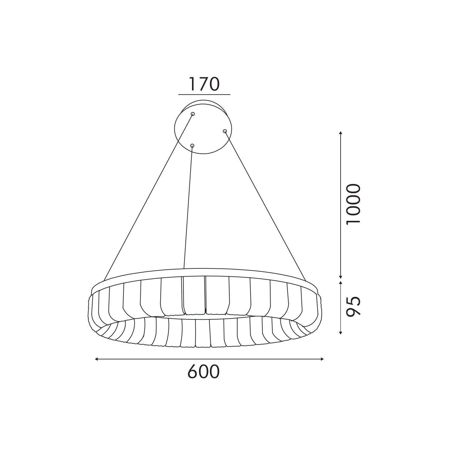 ΚΡΕΜΑΣΤΟ ΦΩΤΙΣΤΙΚΟ ACA HM251486G ΧΡΥΣΟ LED 45W 2700K-3000K-4000K IP20 D60XH120CM