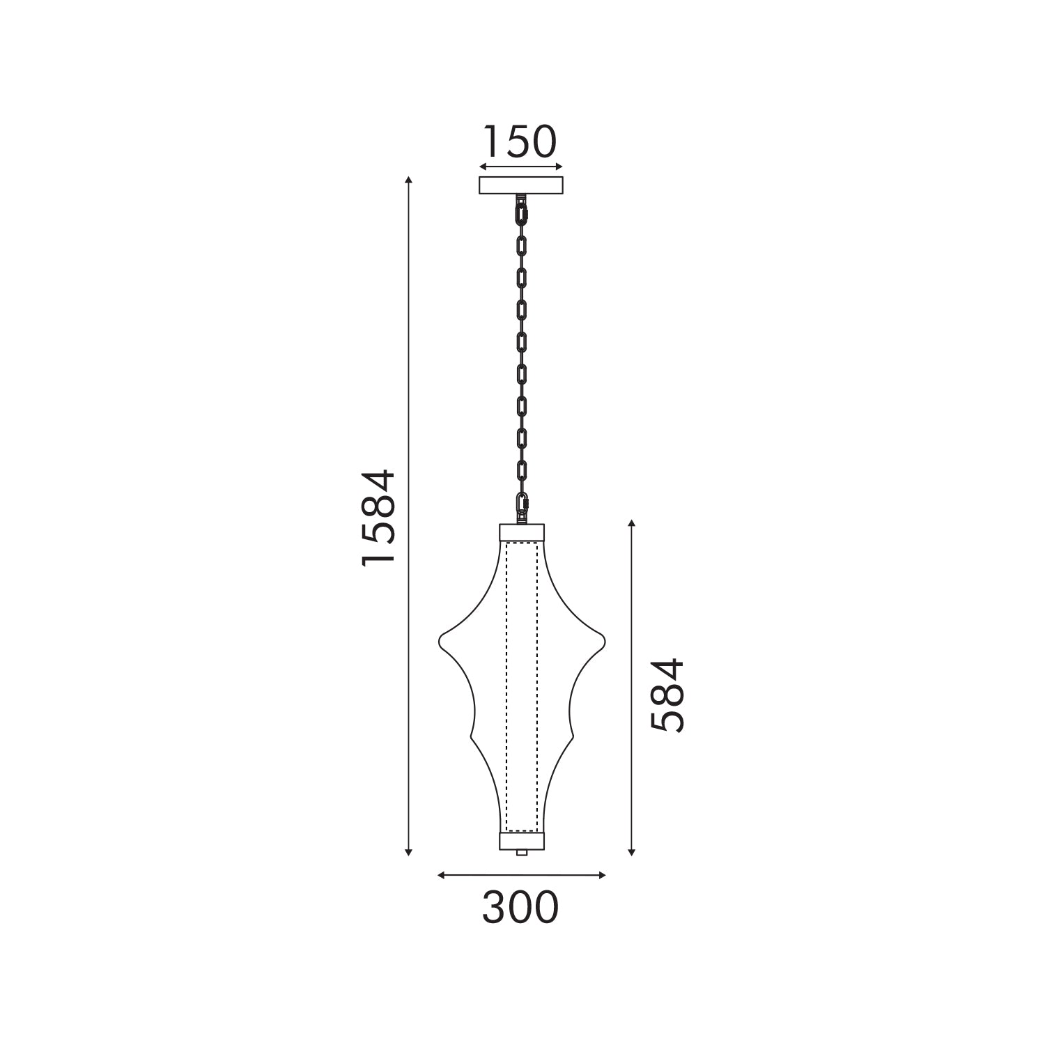 ΚΡΕΜΑΣΤΟ ΦΩΤΙΣΤΙΚΟ ACA HM25150SM ΜΑΥΡΟ ΦΙΜΕ LED 18W 3000K IP20 D30XH120CM