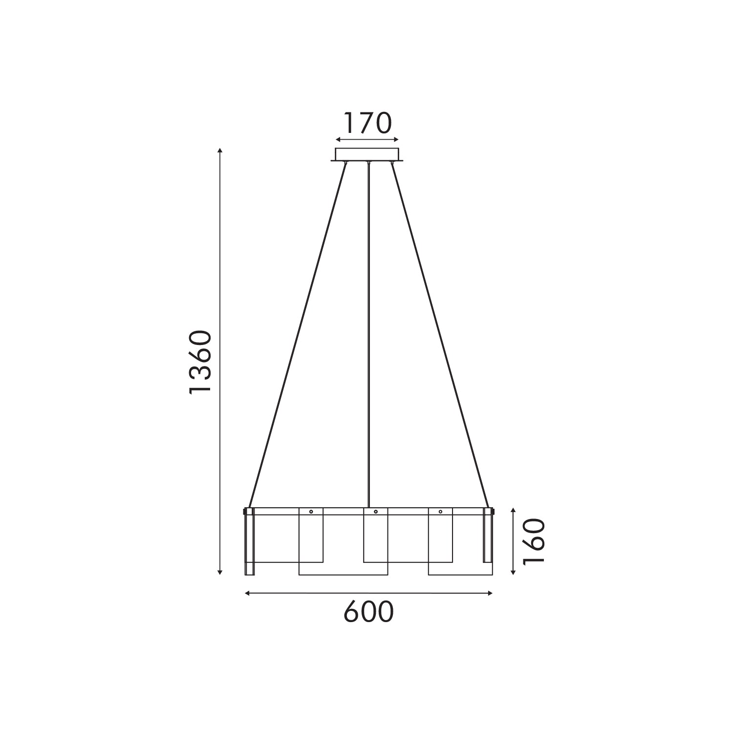 ΚΡΕΜΑΣΤΟ ΦΩΤΙΣΤΙΚΟ ACA HM26048AM ΧΡΥΣΟ ΣΑΜΠΑΝΙ LED 27W 3000K IP20 D60XH120CM