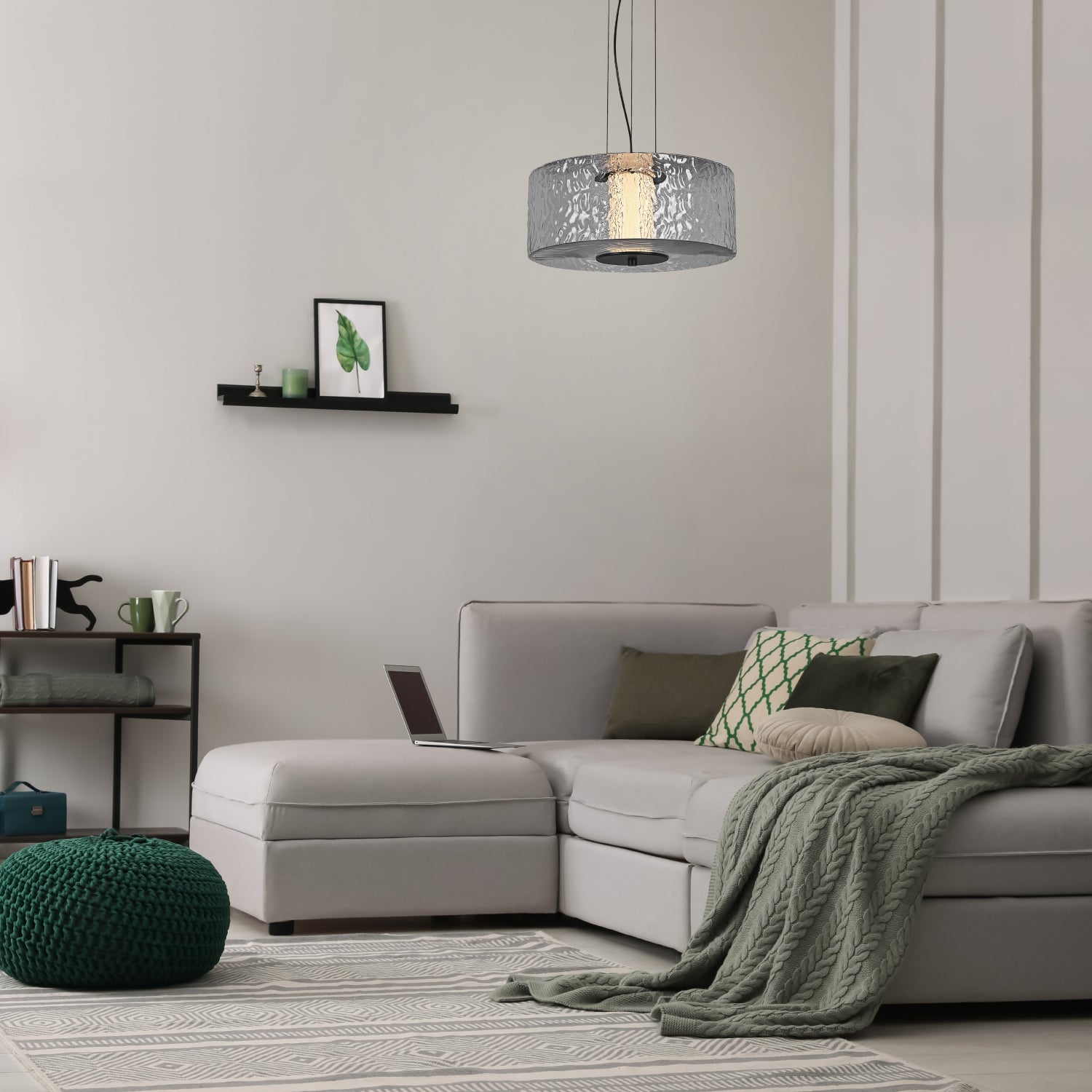 ΚΡΕΜΑΣΤΟ ΦΩΤΙΣΤΙΚΟ ACA HMD24153A ΜΑΥΡΟ ΔΙΑΦΑΝΕΣ LED 12W 3000K IP20 D36XH120CM