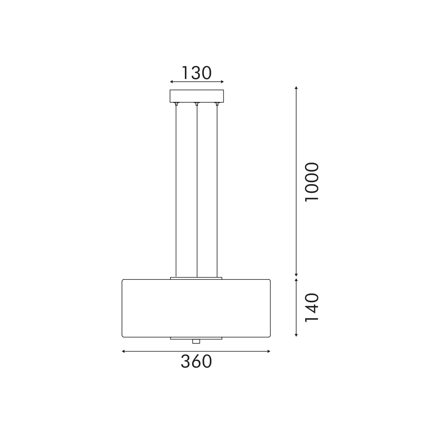 ΚΡΕΜΑΣΤΟ ΦΩΤΙΣΤΙΚΟ ACA HMD24153A ΜΑΥΡΟ ΔΙΑΦΑΝΕΣ LED 12W 3000K IP20 D36XH120CM