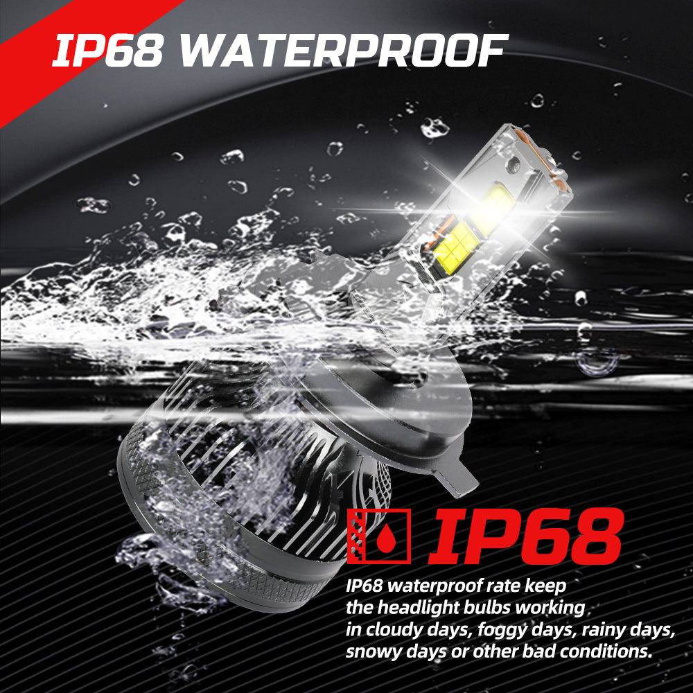 H4 Υψηλής Ισχύος K19 160W 36000LM 12V 24V Led Αυτοκινήτων Canbus Error Free Led Headlight-Σετ 2τεμ.-Ψυχρο Λευκο - ledmania.gr