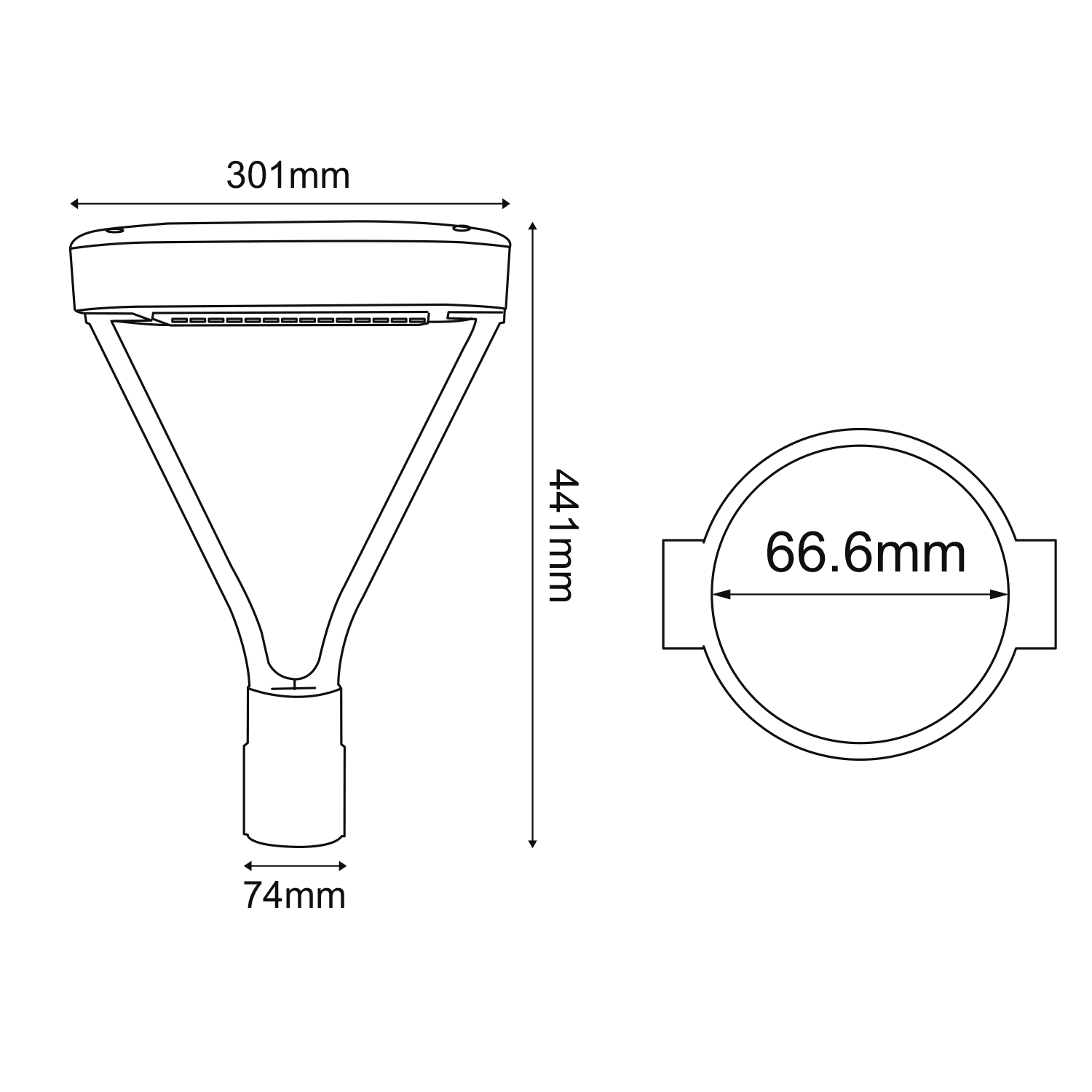 LED URBAN LUMINAIRE POWER ADJUSTABLE CCT 230V IK08 IP66 5YRS GUARANTEE