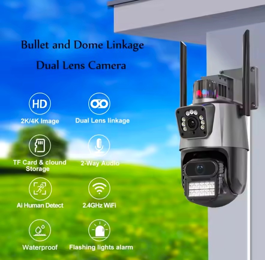 6Mp W-Fi Smart camera ICSEE APP με 2 Φακούς και συναγερμό-Ανίχνευση ανθρώπου A,I-Αδιάβροχη-Ανθεκτική σε βανδαλισμούς - ledmania.gr