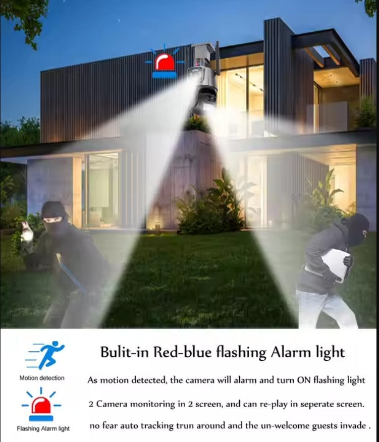 6Mp W-Fi Smart camera ICSEE APP με 2 Φακούς και συναγερμό-Ανίχνευση ανθρώπου A,I-Αδιάβροχη-Ανθεκτική σε βανδαλισμούς - ledmania.gr