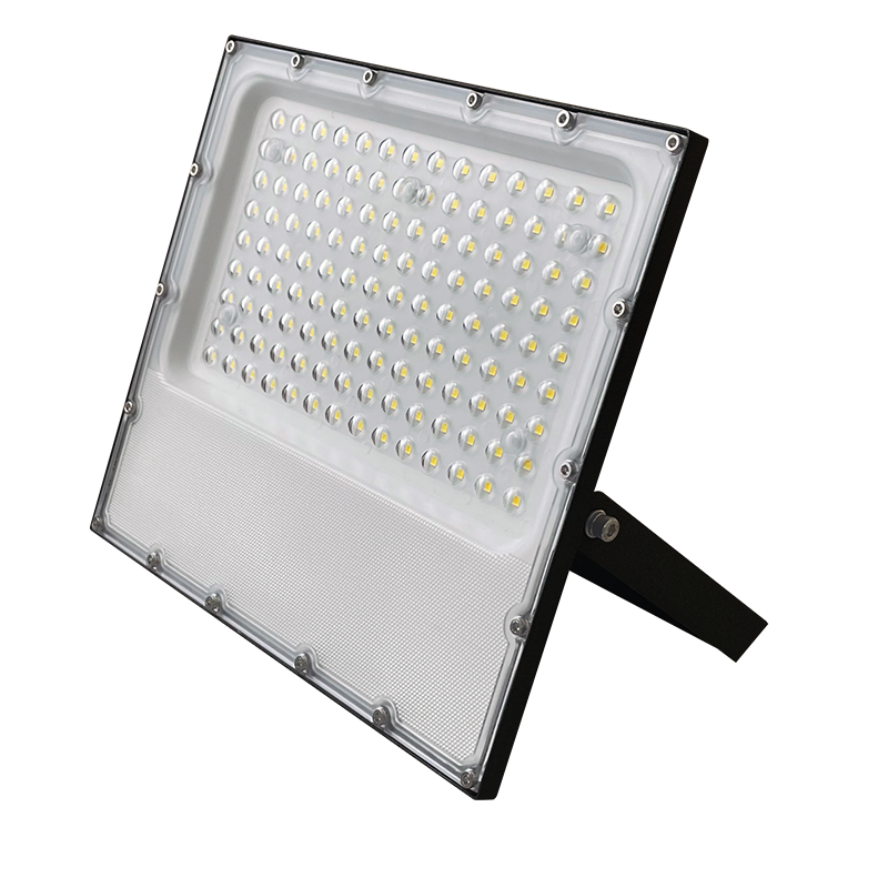 LED SMD BLACK FLOOD LUMINAIRE IP65 100W 6000K 12000Lm 100-277V AC RA80 IK08 5YRS BREATHING VALUE - ledmania.gr