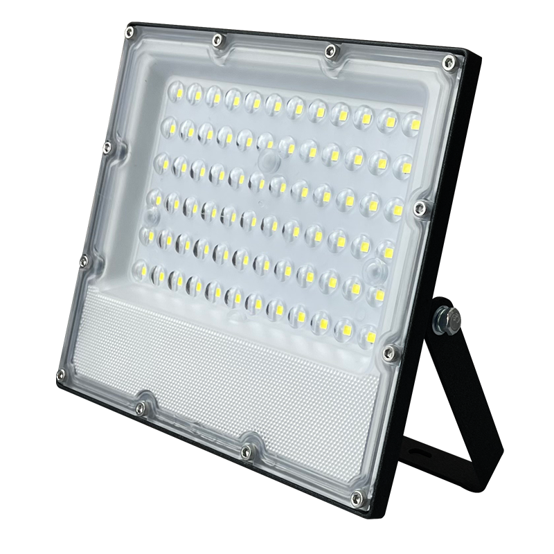 LED SMD BLACK FLOOD LUMINAIRE IP65 50W 6000K 6000Lm 100-277V RA80 IK08 5YRS BREATHING VALUE - ledmania.gr