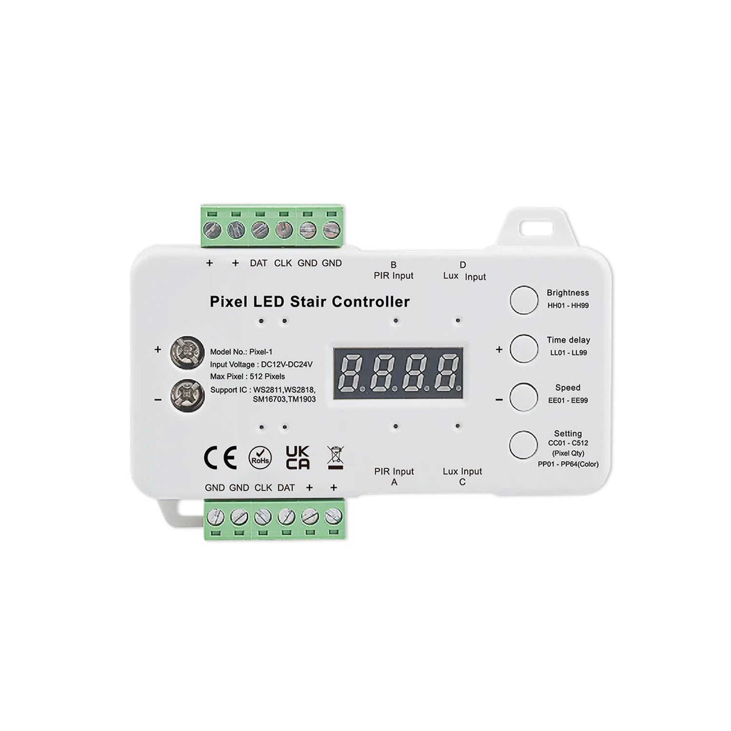 ΚΟΝΤΡΟΛΕΡ SPI ΣΚΑΛΑΣ 12-24VDC 520P (Για αυτοματισμό ψηφιακών LED ταινιών)