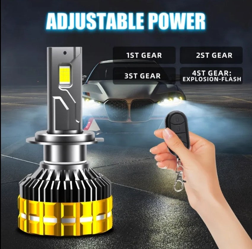 H7 30000Lm Canbus με Remote Control 130W-75W-55W-Flashing Led Αυτοκινήτων Headlight 4575 Chip Ψυχρό Λευκό-Σετ 2τεμ - ledmania.gr
