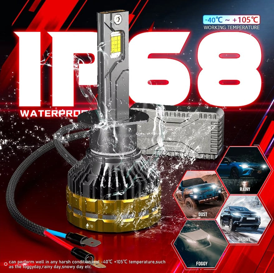 H7 30000Lm Canbus με Remote Control 130W-75W-55W-Flashing Led Αυτοκινήτων Headlight 4575 Chip Ψυχρό Λευκό-Σετ 2τεμ - ledmania.gr