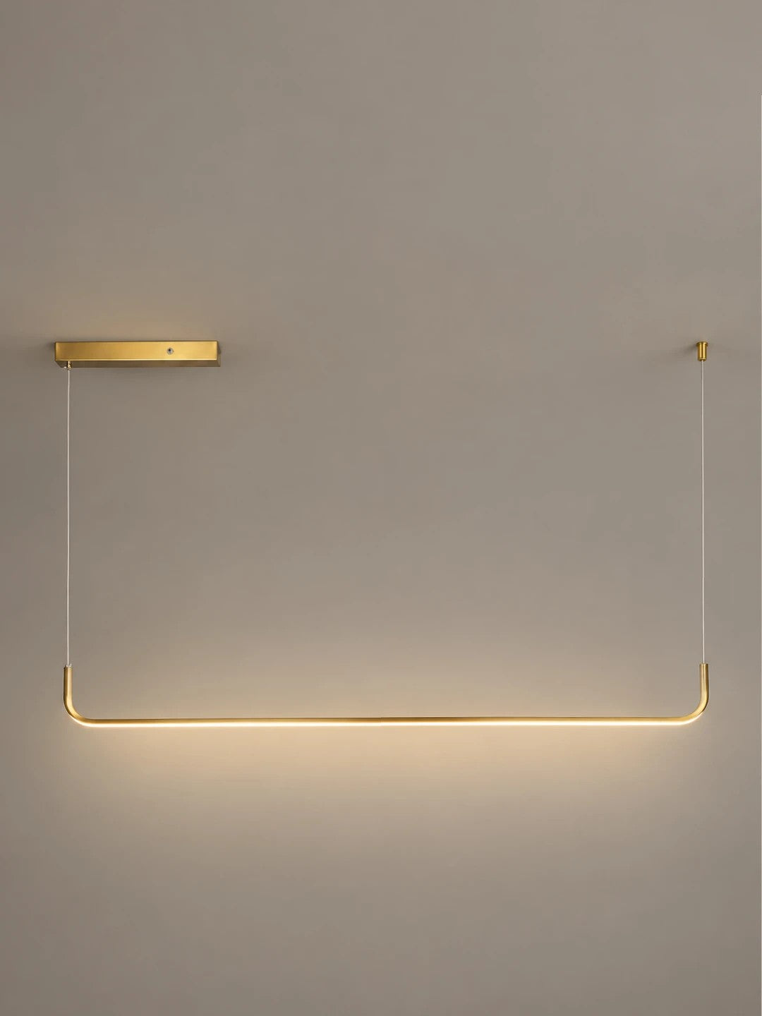 kelvo® LINARIA KLV-101-0257 Κρεμαστό Φωτιστικό Οροφής LED 36W 3600lm 180° AC 220-240V IP20 Ρυθμιζόμενο Λευκό CCT με Χειριστήριο από 2700K έως 6000K Dimmable - Lumileds SMD Chip - Χρυσό Πλατίνα - Μ120 x Π2 x Υ10cm - 3 Χρόνια Εγγύηση