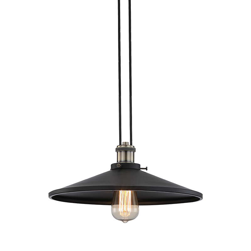 ΚΑΜΠΑΝΑ ΜΕΤΑΛΛΙΚΗ ΜΑΥΡΗ 1ΧE27 2ΚΑΛΩΔΙΩΝ Φ36CM HIPPOLYTE - ledmania.gr
