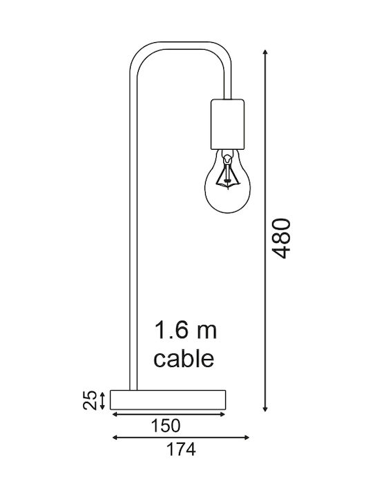 ΠΟΡΤΑΤΙΦ 1XE27 ΜΑΥΡΟ ΜΕΤΑΛΛΙΚΟ ΜΕ ΞΥΛΟ Φ18χΗ48cm - ledmania.gr