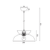 ΚΡΕΜΑΣΤΟ Φ/Σ 1ΧΕ27 ΛΕΥΚΟ ΜΕΤΑΛΛΙΚΟ D29XH120CM AEOLUS - ledmania.gr