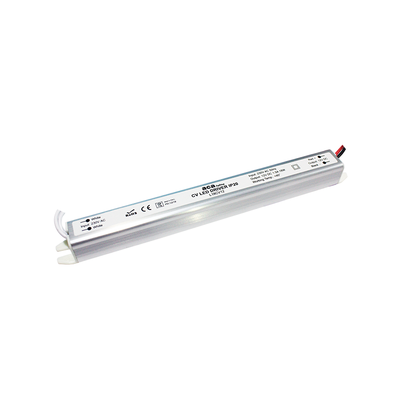 LINEAR METAL CV LED DRIVER 18W 230V AC-12V DC 1.5A IP20 WITH CABLES - ledmania.gr