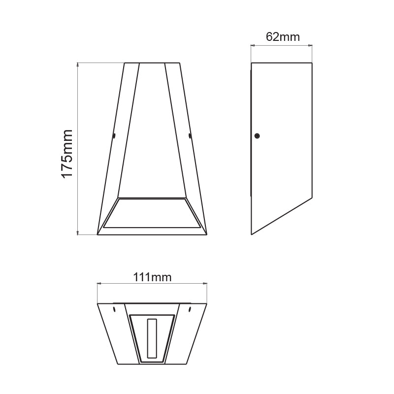 LED COB WALL LUMINAIRE 6W 425LM  30° AND 120°  230VAC 3.000K DARK GREY CRI80 IP54 30.000HRS - ledmania.gr