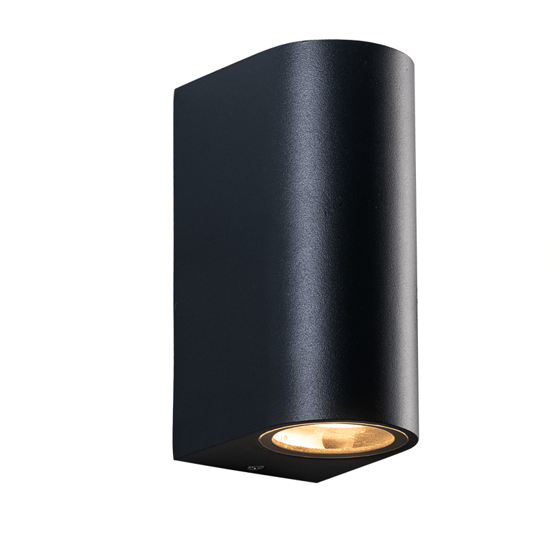 GU10 WALL LUMINAIRE 230V AC SAND BLACK IP65 MAX.2X35W - ledmania.gr