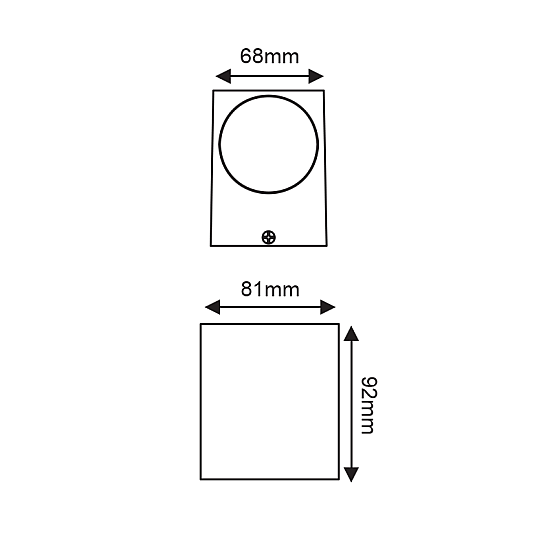 GU10 WALL LUMINAIRE 230V AC SAND BLACK IP65 MAX.35W
