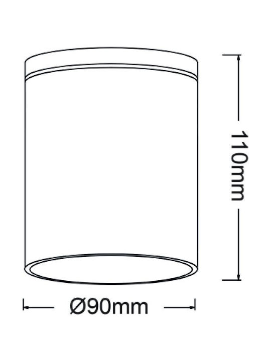 GU10  ROUND CEILING LUMINAIRE 230V AC BLACK IP65 GU10 MAX.35W - ledmania.gr