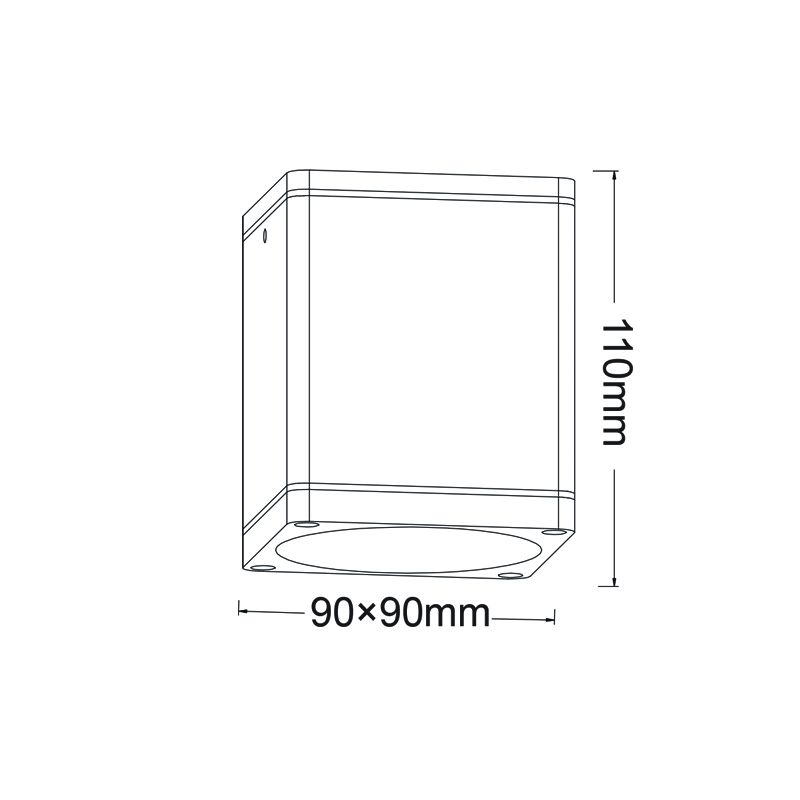 GU10  SQUARE CEILING LUMINAIRE 230V AC BLACK IP65 GU10 MAX.35W - ledmania.gr