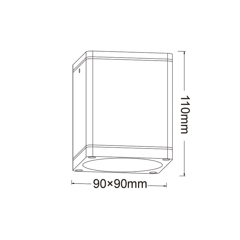 ^GU10  SQUARE CEILING LUMINAIRE 230V AC DARK GREY IP65 GU10 MAX.35W - ledmania.gr