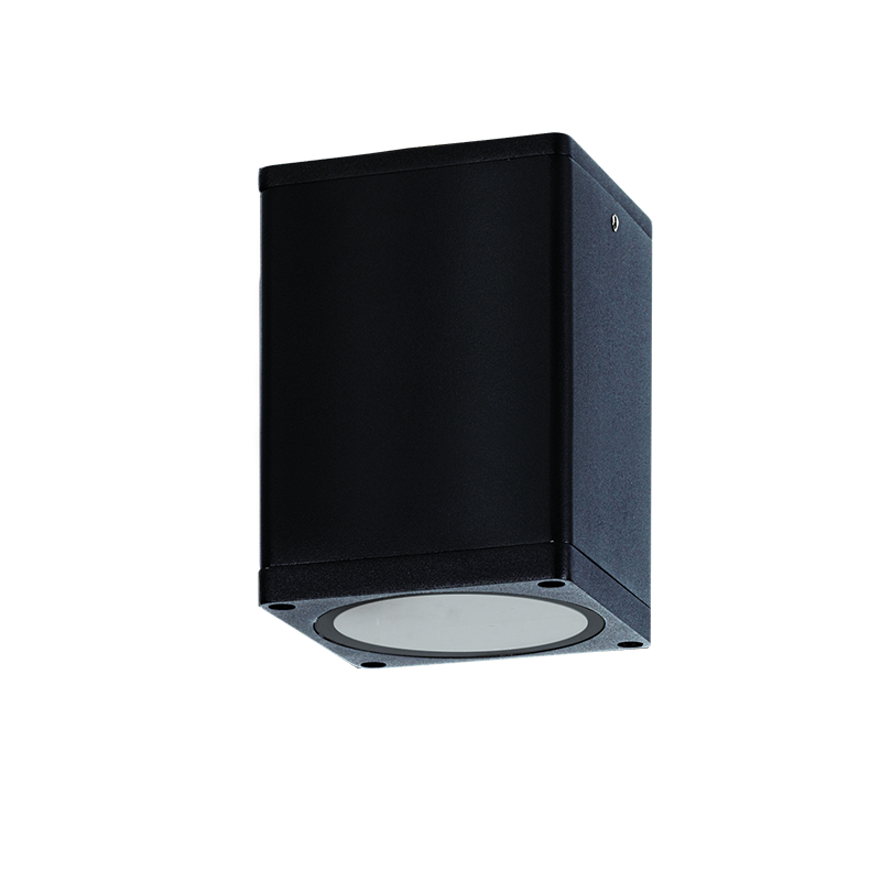 E27 PAR30 SQUARE CEILING LUMINAIRE 230V AC SAND BLACK IP65 MAX.35W - ledmania.gr