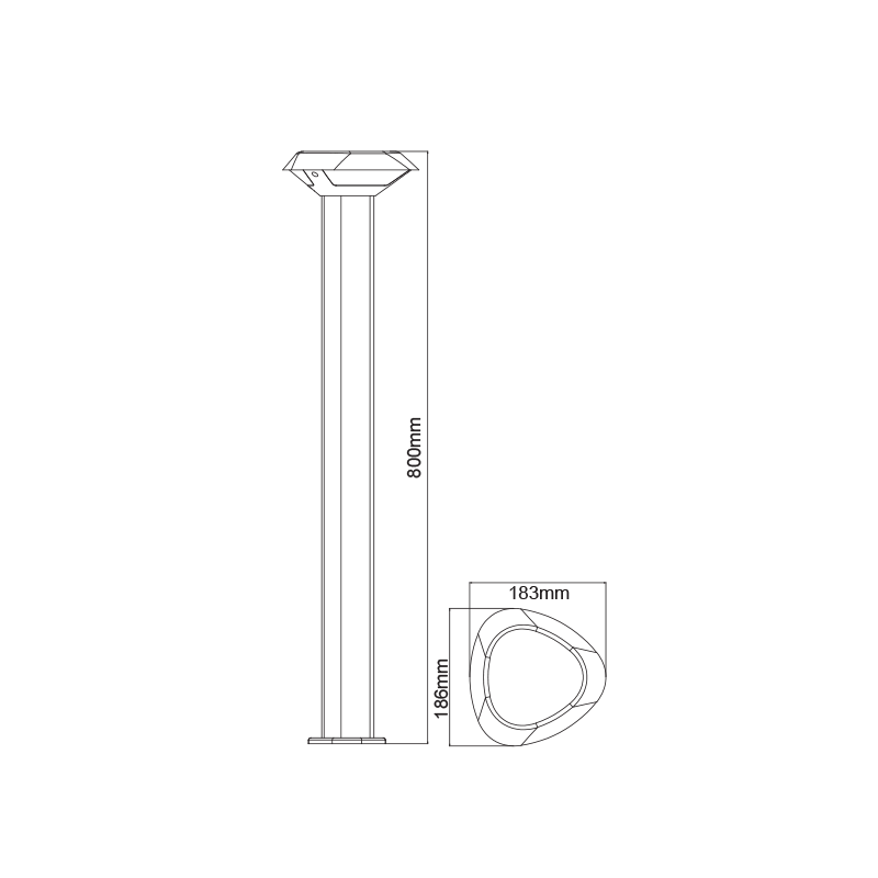 ^LED SMD POST LUMINAIRE 7W 520LM 330° 230V AC 3.000K DARK GREY CRI80 IP54 30.000HRS