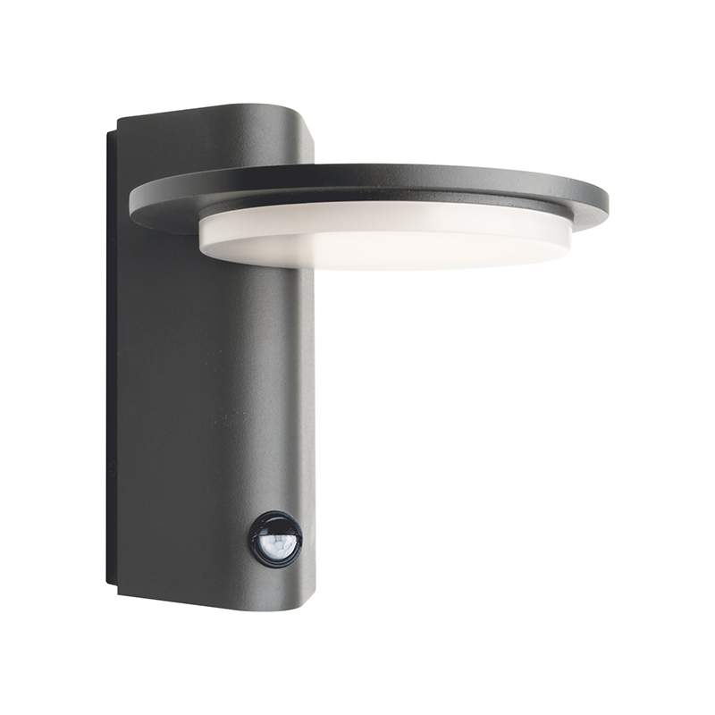 ^LED SMD WALL SENSOR LUMINAIRE 7W 440LM 145° 230V AC 3.000K DARK GREY CRI80 IP54 30.000HRS - ledmania.gr