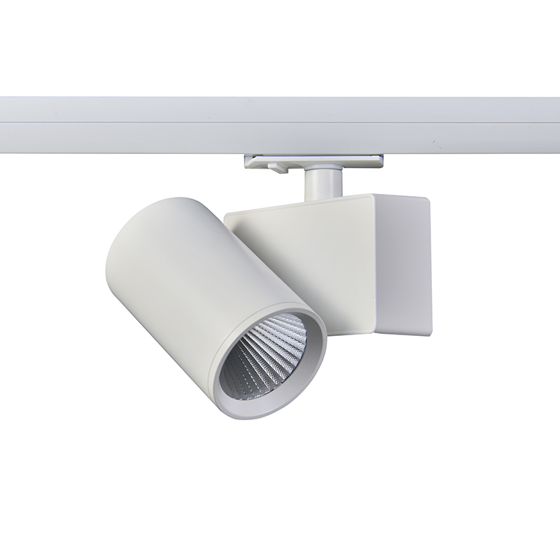 SAND WHITE LED TRACK LUMINAIRE 20W 3000K 1-PHASE 38° 2200LM 230V AC Ra80 5YRS - ledmania.gr