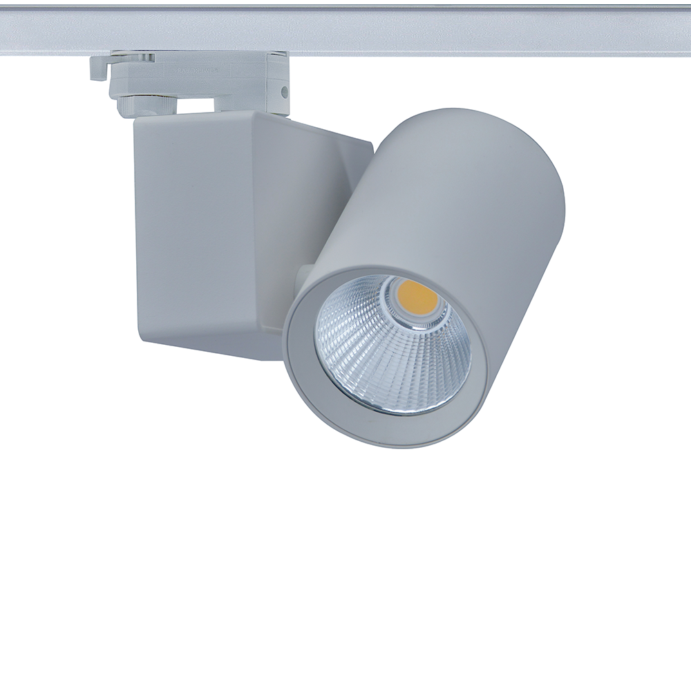 ΓΚΡΙ  LED ΣΠΟΤ ΡΑΓΑΣ 20W 4000K 3-PHASE 38° 2400LM 230V AC Ra80 5YRS - ledmania.gr