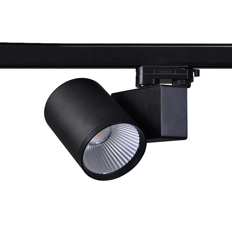 SAND BLACK LED TRACK LUMINAIRE 40W 3000K 3-PHASE 38° 4200LM 230V AC Ra80 5YRS - ledmania.gr