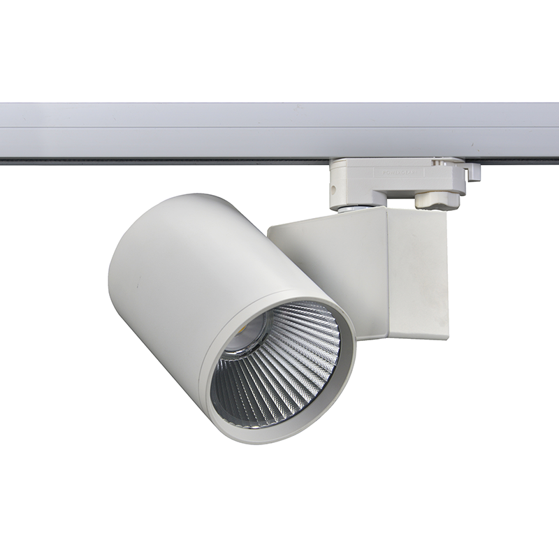 SAND WHITE LED TRACK LUMINAIRE 40W 3000K 3-PHASE 38° 4200LM 230V AC Ra80 5YRS - ledmania.gr
