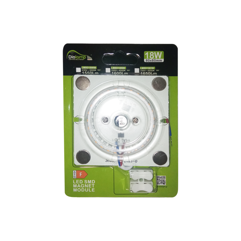 ^ LED SMD MAGNET MODULE 18W 230V AC 1550LM 160° 3000K Ra80 - ledmania.gr