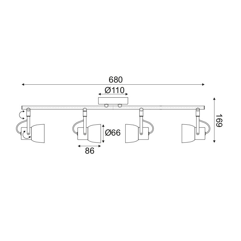 ΕΠΙΤΟΙΧΟ Φ/Σ 4ΧGU10 ΤΣΙΜΕΝΤΟ+ΜΕΤΑΛΛΟ  68,5Χ11ΧΗ18CM - ledmania.gr