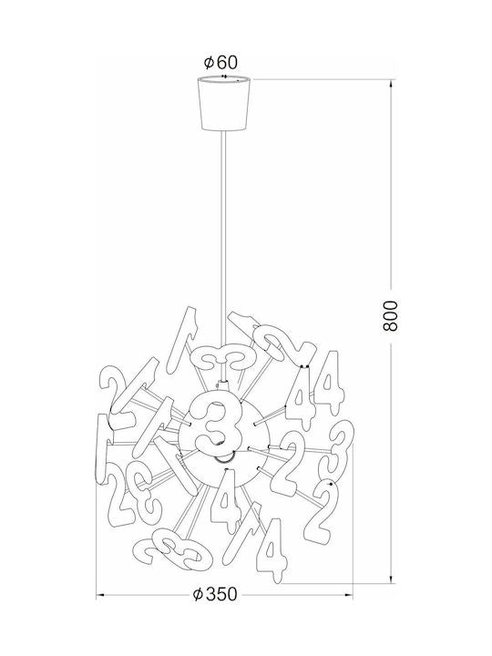 ΚΡΕΜΑΣΤΟ ΠΑΙΔΙΚΟ ΓΡΑΜΜΑΤΑ 3X40W E14 Φ35 - ledmania.gr