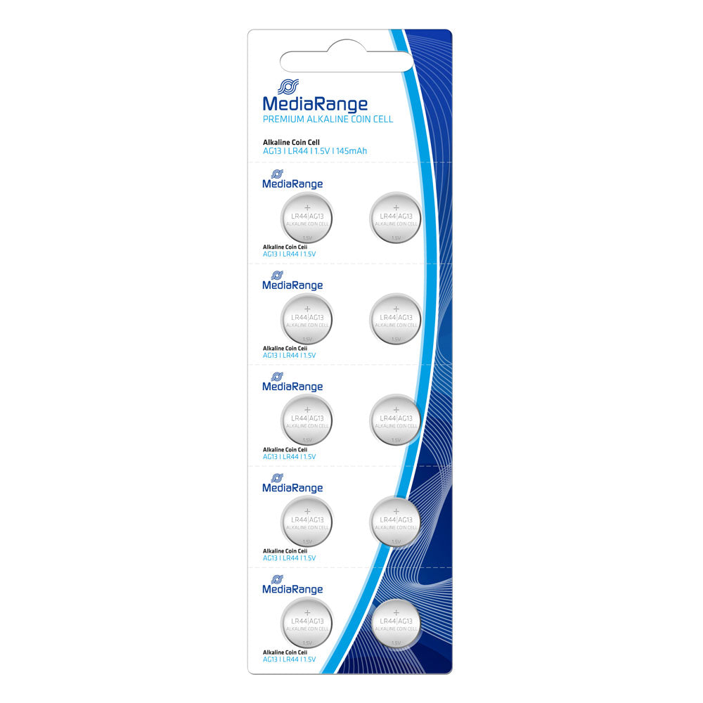 Αλκαλική Μπαταρία MediaRange Premium Coin Cells AG13 1.5V (LR44) (10 Pack) (MRBAT113) - ledmania.gr