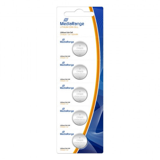 Μπαταρία Λιθίου MediaRange Coin Cells CR1620 3V (5 Pack) - ledmania.gr